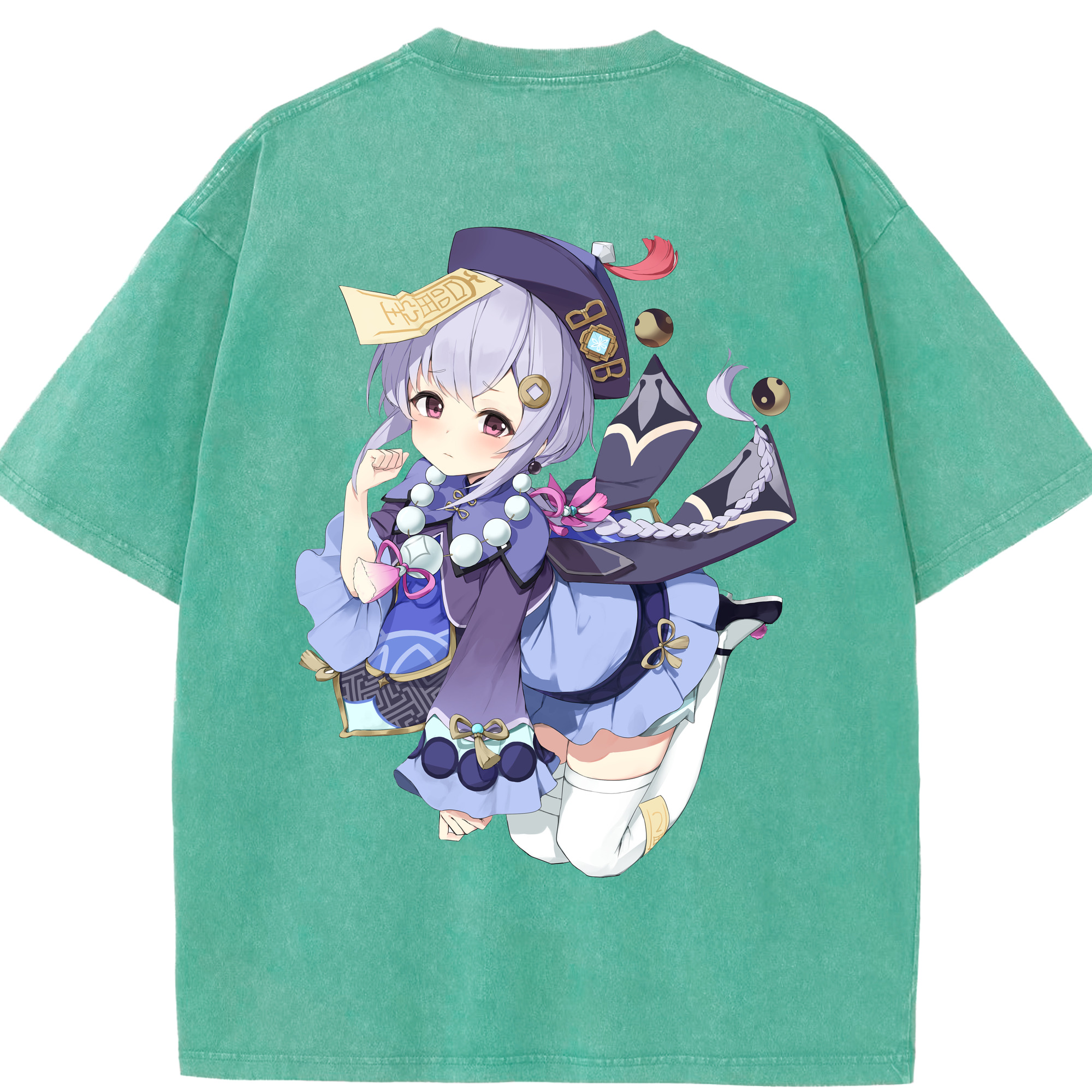 げんし神 七七 なな  genshin Nana 綿100% ヴィンテージ風 半袖Tシャツ（背面プリント）